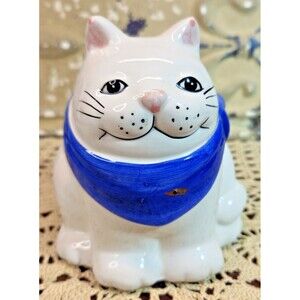Cat Kitten Shaped Ceramic Kitchen Scouring Pad Sponge Holder Hand Painted